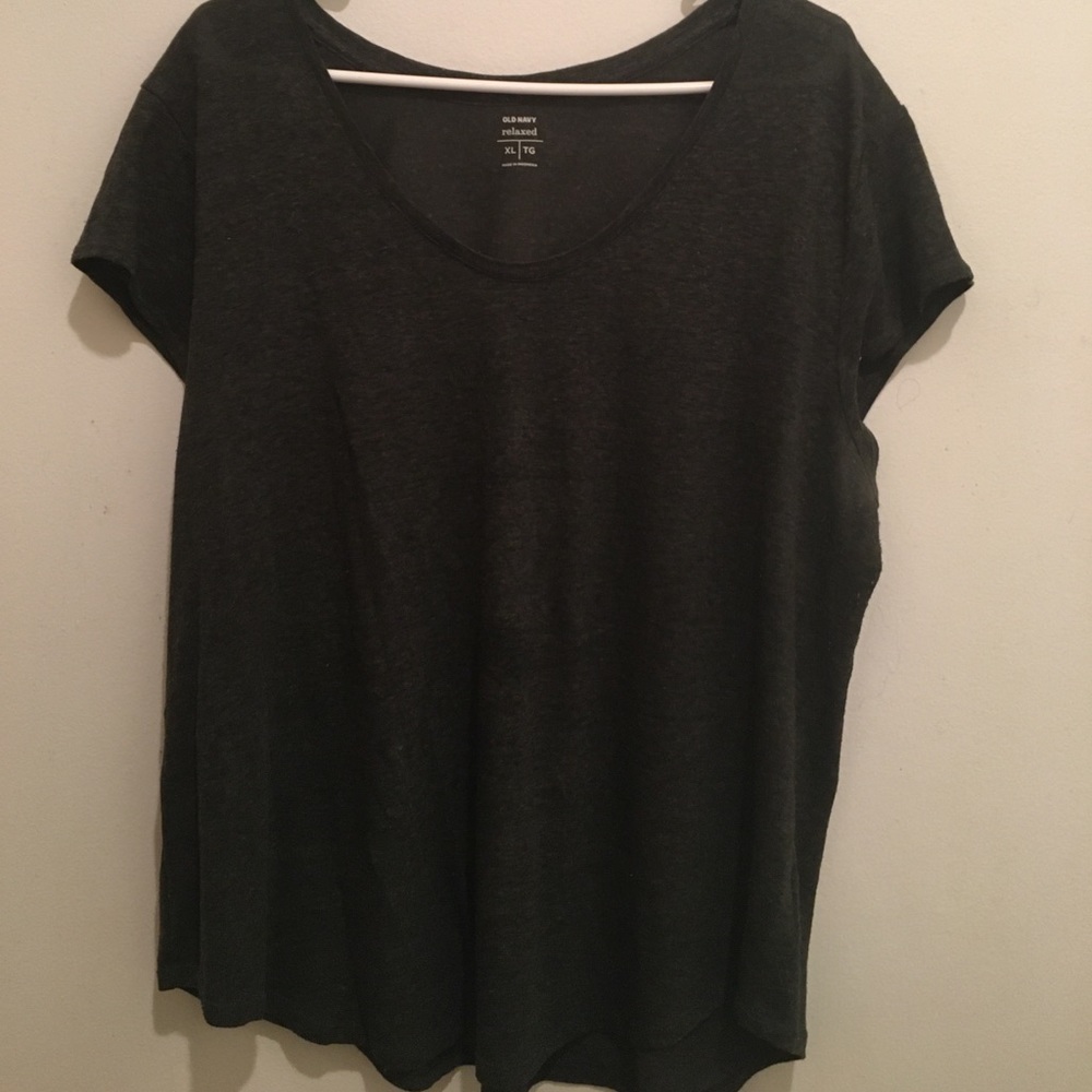 Green Relaxed Fit Old Navy Shot Sleeves Shirt